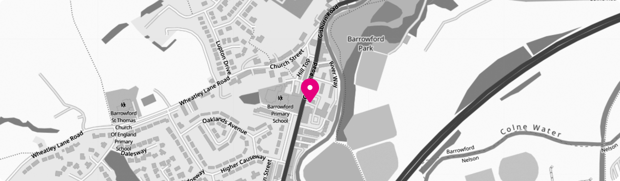 Map image showing the location of our Barrowford Marsden branch on 80 Gisburn Road.