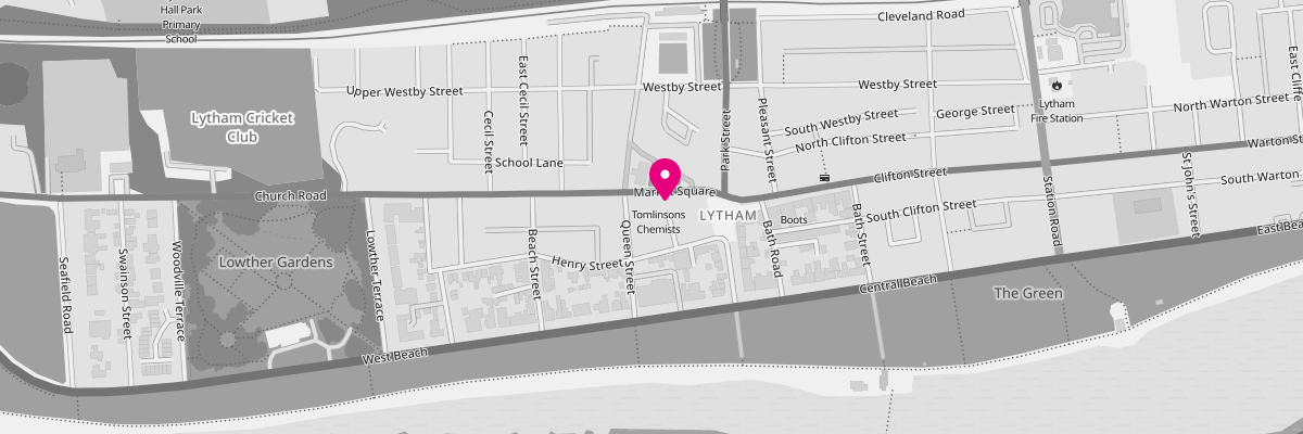 Map image showing the location of our Marsden Lytham branch at 10 Market Square. 