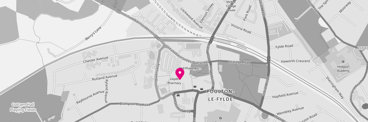 Map image showing the location of our Marsden Poulton branch at 20 Teanlowe Shopping Centre.