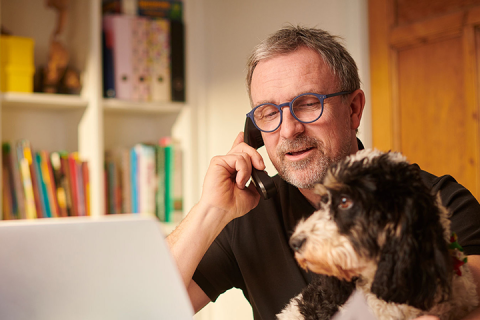 Landlord discussing his insurance needs with the Marsden.
