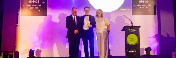 Phil Relf collecting the Customer Service Champion award at the British Bank Awards 2024