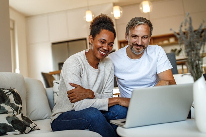 Couple make changes to their Marsden Building Society mortgage online