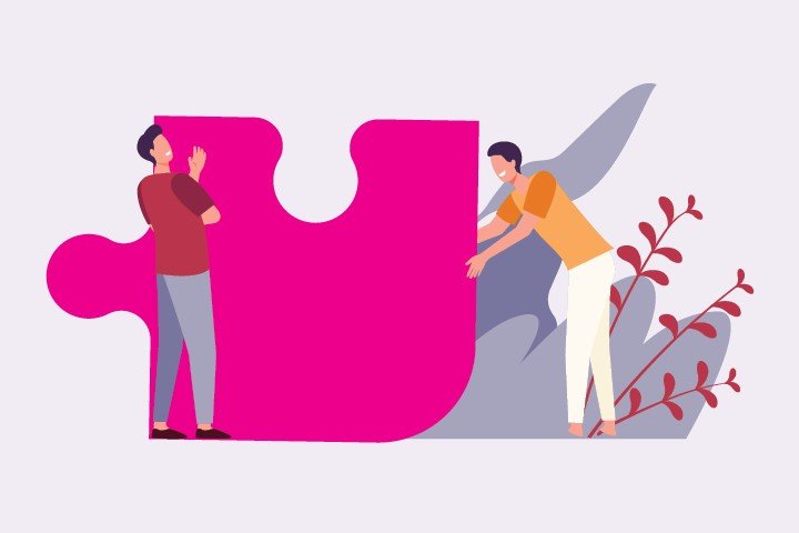 Man moves puzzle piece to find the perfect fit for his tax-free savings.